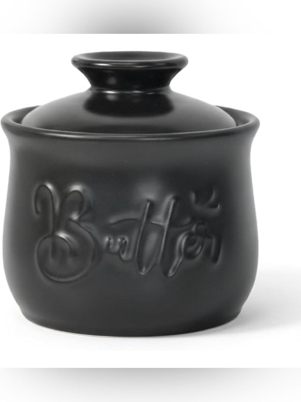 MAIA 5.5 oz Ceramic Butter Dish for Countertop with Holder for Spreader Butter